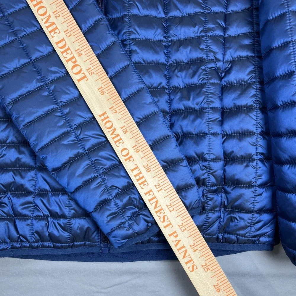 Cat &‎ Jack Youth Full Zip Hooded Fleece Quilted Puffer Jacket Glossy Blue Large